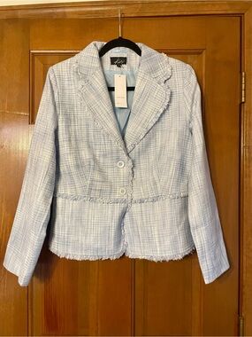 NWT Kaity Women’s Light Blue Tweed Blazer Jacket